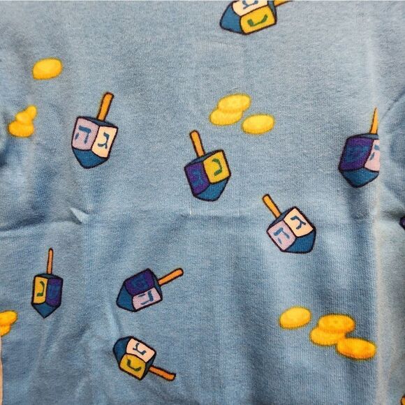 New Wondershop Blue Hanukkah Men's Pajamas Set, Size L - Picture 3 of 4